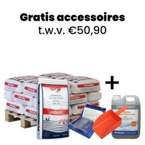 10x Poolsel + gratis vlokkingsmiddel, zoutschep en pH & chloor testset