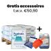 10x Poolsalz + gratis vlokkingsmiddel, zoutschep en ph testset
