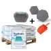 10x Poolsalz + gratis zoutschep, absorberende zwembadsponzen en voetvormig voetbad   