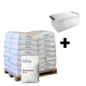 Pallet strooizout 40 x 25kg (1000kg) + gratis opbergbox t.w.v. €24                            